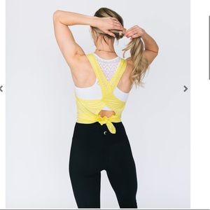 Zyia Lemon Nimbus Split Back Tank